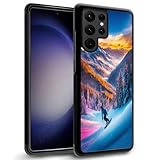 Xioolia Handyhülle für Samsung Galaxy S23 S22 S21 S20 S10 S9 S9+S8 S7 edge Plus Ultra FE S10e 4G/5G mit Snowboarding Sport-Art cc13 Schwarz TPU Gummi Schutzhülle