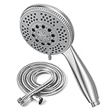 Vinabo Duschkopf mit Schlauch, Duschbrause mit Schlauch 1,5M, Duschschlauch mit Duschkopf, Handbrause Duschkopf Regendusche,Chrome 5 Strahlarten Duschbraus