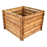 NATIV Komposter Garten, Holzkomposter Stecksystem, Gartenkomposter 100 x 100 x 65 cm, Komposter aus zertifiziertem Holz, Steckkomposter für den eigenen Kompost