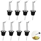 8 Stück Flaschenausgießer Edelstahl, Konische Ausgießer für Ölflaschen mit Klappe, Weinausgießer Dosierhilfe für Partys und Bars