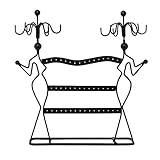 XIANGGUI 1983 Schmucktürme, Ohrring-Organizer, Metall, Schmuckhalter, Präsentationsständer, baumelnde Haken, Ohrringe, Vitrine für Schmuckaufbewahrung und Vitrine, schwarze Schmuckschatullen