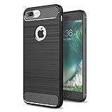 betterfon Hülle Kompatibel mit Apple iPhone 7 Plus | Handyhülle für iPhone 7 Plus | Carbon Handy Tasche | Schwarz