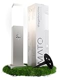 MATO Wegeleuchte mit Bewegungsmelder - inkl. Erdspieß, E27 Fassung, Höhe 50 cm - Outdoor Pollerleuchte aus Edelstahl IP44 - Wegleuchten Außen, Sockelleuchte, Standleuchte, Gehwegleuchten Außen