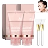 2 Stück Collagen Night Wrapping Mask,Bio Collagen Face Mask,Kollagen Maske Overnight,Peel Off Kollagen Maske,Tiefe Hydratation,Reduziert Falten,Verbessert die Hautelastizität,Pinsel Inklusive