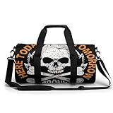 Weißer Schädel Sport Duffel Bag Sporttasche Reisetasche Handgepäck Tasche Schwimmtasche Weekender Bag 45x23x23cm