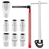 QUOTRE Standhahnmutterschlüssel Set Verstellbarer Hahnmutterschlüssel 8-28mm Armaturenschlüssel mit 7 Hülsenwerkzeug (8-17mm) Universalwerkzeug für Badezimmer Toiletten Wasserhahn