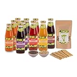 duówell® - balance Saftwoche Set Bio | Fasten-Set mit Ablaufplan | 7 tägige Bio Saftkur inkl. Säfte, Suppe, Moringatee & Superfoods | Fastenkur in Glasflaschen & Safety Box | Gluten- & laktosefrei