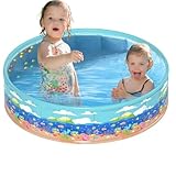 Pool für Kinder, faltbarer Pool aus PVC, ohne Aufblasen für Kinder, kompakt, rutschfest, für Wasser, Garten, Partys im Freien