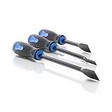 XPOtool Dichtungsschaber Set 3-teilig, Kfz Werkzeug Satz zum Entfernen von Dichtungen, Kleberesten, Vignetten, Plaketten usw., Flachschaber aus Stahl