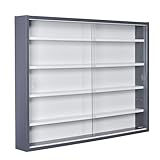 Inter Link - Sammlervitrine - Hängevitrine - Wandregal - Glasvitrine - Wandvitrine - Hängeregal - Schaukasten - MDF - Grau/Weiß (80x60x9.5 cm) Collecty Grau