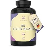 Bio Cistus Incanus - 270 Kapseln mit Polyphenolen - 1500mg hochdosierte Zistrose pro Tag - Zistrosenkraut als Tee-Alternative - 3 Monate - vegan, ohne Zusatzstoffe - TRUE NATURE