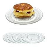Generisch Teller Glas Glasteller Dessertteller Kuchenteller Gebäckteller Servierteller Ø 20 cm 6 Stück Set