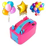 Elektrische Luftballonpumpe, Doppeldüse, Rosa, Rot, elektrische Luftballonpumpe für Dekoration, Partys, Veranstaltungen, Hochzeiten, 13,5 x 16,5 x 20,5 cm