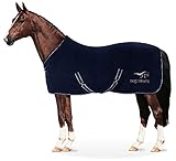 Equinate Abschwitzdecke Nevada aus Fleece mit Widerristpolster und Kreuzbegurtung 155cm Navy