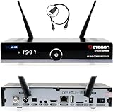 OCTAGON SF8008 UHD 4K Supreme Combo, Sat- Kabel- & DVB-T2 Receiver, E2 Linux & Define OS, mit PVR Aufnahmefunktion, M.2 M Key, Gigabit LAN, Kartenleser, Sat to IP, WiFi WLAN + HM-SAT HDMI Kabel