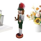 Monozoz Nussknacker-Dekoration, 35,6 cm, aus Holz, Nussknacker-Figur, Desktop-Ornamente, handbemalt, Oktoberfest-Modell-Dekoration für den Innenbereich, Zuhause, Regal, Tisch, Weihnachtsausstellung