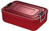 Küchenprofi Lunchbox aus Aluminium | für Erwachsene und Kinder | Brotdose mit Fächern, verstellbar | mit Silikondichtung | 18 × 12 × 5,5 cm | rot