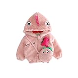Mädchen Jacke 110 - Samt Dinosaurier 3D Puppenmantel für Jungen und Mädchen Herbst/Winterausgabe Dicker Wintermantel für Kinder