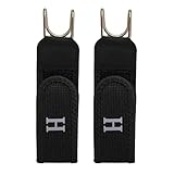 Taktischer Metallhaken, elastischer Gürtel, 3,8 cm breit, elastischer EDC-Gürtel mit Metallhaken und ohne Schnalle, magisches Klebeband für Männer und Frauen (schwarz, 2 Stück)