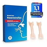 Anti-Schnarch Nasenstrips | 50 Nasenpflaster fürs bessere Atmen für Sport und Schlaf für Erwachsene und Kinder | Hautfarbe | Atemtrainer gegen Schnarchen | Nasal Strips