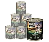 Dehner Wild Nature Hundefutter Bergweide, Nassfutter getreidefrei / zuckerfrei, für ausgewachsene Hunde, Pferd, 6 x 800 g Dose (4.8 kg)