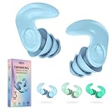 Schwimm Ohrstöpsel für Kinder - 3 Paar Wasserdichte Wiederverwendbare Silikon Schwimmen Ohrstöpsel, Ohrschutz für Kinder von 4-12 Jahren, ideal zum Surfen, Tauchen, Pool, Duschen & Wassersport​