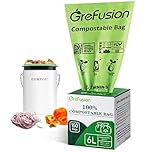 GreFusion Biomüllbeutel 6 Liter x 150 Kompostierbare Bio Müllbeutel 6L/10L/30L abbaubarer Kompostbeutel