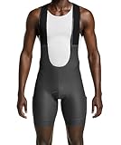 Wixen Herren-Rad-Trägerhose, Rennrad-Lätzchen mit 4D-gepolstertem Fensterleder, atmungsaktiver Netzrückseite, Seitentaschen und rutschfestem Beingreiferband, Grau, Größe S