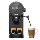 Klarstein Espresso Siebträgermaschine mit Milchaufschäumer, 0,9L Retro Mini-Espressomaschine mit Siebträger, 1360 Watt Kaffeemaschine Klein, Kaffeemaschine für Cappuccino, Latte & Macchiato