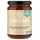 JARMINO Bio-Hühner-Knochenbrühe Konzentrat – Kollagenreiche Brühe aus Freilandhühnern, Deutschland, 410 g (41 Portionen) – Natürliche Proteine & Aminosäuren, Glutenfrei, Keto- & Paleo-geeignet