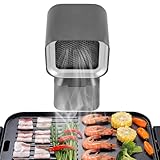 Dunstabzugshaube Mini 12W dunstabzug Umluft Tragbare abzugshaube versenkbare Tisch mit Ölauffangbehälter Inselhaube Schwarz für Steak Grillen BBQ Camping minibar Wohnmobil Küche Reise 3600 U/min