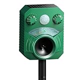 Katzenschreck Marderschreck Solar Ultraschall Tiervertreiber - Wasserdicht IP44, Bewegungsmelder, bis zu 8m Reichweite (13.5-45.5 kHz) - wirksam gegen Marder, Katzen, Hunde, Vögel