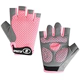 Colexy Kinder-Sporthandschuhe, rutschfeste, Atmungsaktive Handschuhe, Handflächenschutz, Eisseide, Elastisches Mesh, Geeignet zum Radfahren, Spielen, Rollschuhlaufen und für Andere Sportarten (Rosa)