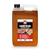 MK BAUCHEME Leinöl-Firnis - Doppelt gekochtes Holzöl als natürlicher Holzschutz für Möbel - Wasserabweisend, 5 Liter