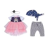 Baby Born Piratenmädchen-Outfit mit Kleid, Hose, Kopftuch und Augenklappe für 43cm Puppen