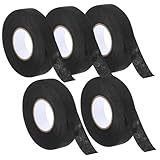 GARVALON 5 Rollen Hochtemperaturbeständiges Kabelbaumband aus Polyestergewebe Selbstklebendes Isolierband für Kfz kabelbündelung Geräuschdämpfend Flexibel