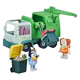 BlueY Müllwagen-Spielset mit Zwei 6,3–7,6 cm großen Offiziellen Actionfiguren zum Sammeln, Müllmann und 2 Mülleimer-Zubehörteilen cm