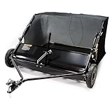 Wiltec Rasenkehrmaschine mit 96 cm Kehrbreite, Rasenkehrer für Aufsitzmäher, Laubsammler mit 340 l Auffangnetz Laubkehrmaschine für Rasentraktor