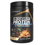 ATHENIX V-ISO Clear Protein | Ultraklares veganes Isolat | 22g Protein | Tropical Punch Geschmack | Hochreine Formel | Zero Bloat | Sojafrei | Premium Deutsche Qualität
