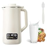 Standmixer, Nut Milk Maker, Sojamilchbereiter, Kochmixer mit 10 Klingen, Blender Elektrisch, Küchenmixer mit Verzögerungsstart/Warmhalten/Selbstreinigung/Filterung, für Mandeln, Hafer, Soja (Weiß)