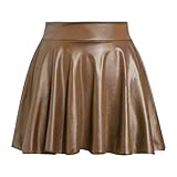 Rock Damen Karneval Damen Mode Hohe Taille Plissierte Metallic Rock Flared A-Linie Mini Skort für Partys und Tanz