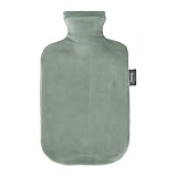 Fashy Wärmflasche 2,0 L mit Flauschbezug, grün