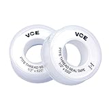 VCE 2 Stück PTFE Dichtband PTFE Band Gewinde Dichtungsband Teflonband Gewindedichtband PTFE Tape, 12mm 13m, weiß…