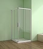 Acezanble Duschkabine 90x90cm Duschabtrennung Eckeinstieg Duschtür Dusche mit 5mm ESG Sicherheitsklarglas H185cm