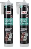 MEM Reparatur-Mörtel Fix & Fertig, Für Mauerwerksfugen und Ausbruchstellen, Für innen und außen, Gebrauchsfertig, Überstreichbar, Zementgrau, 300 ml (Packung mit 2)