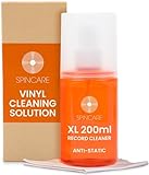 200ml Vinyl Schallplatten Reinigungsset Von SPINCARE | Antistatische LP Reinigungslösung | Mit Superweichem Mikrofaser Reinigungstuch | Schallplattenreinige Entfernt Schmutz, Staub Und Fingerabdrücke