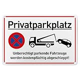 Warnschild Aluminium, inkl. 4 Bohrlöcher Abgerundete Ecken Hinweisschild, Das Zuwiderhandelnde Fahrzeug Wird Auf Kosten des Eigentümers Abgeschleppt!