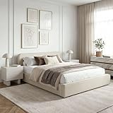 IDIMEX Polsterbett MARINI Doppelbett 140x200 cm in cremeweiß - Bett gepolstert mit Lattenrost, modernes Design & stabiles Holzgestell mit Kunststofffüßen