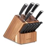 ZYLISS Messerblock Set, 12-teiliges Profi-Küchenbesteck Messerset mit deutschen Edelstahlmessern und Akazien-Aufbewahrungsblock