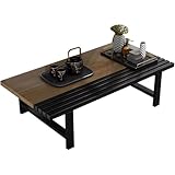 Leomix Zeitgenössischer Couchtisch, 4-beiniger Couchtisch im japanischen Stil, niedriger Tatami-Tisch, Zen-Teetisch, langer Streifentisch, kleiner Balkon-Couchtisch,B,100 * 60 * 30cm